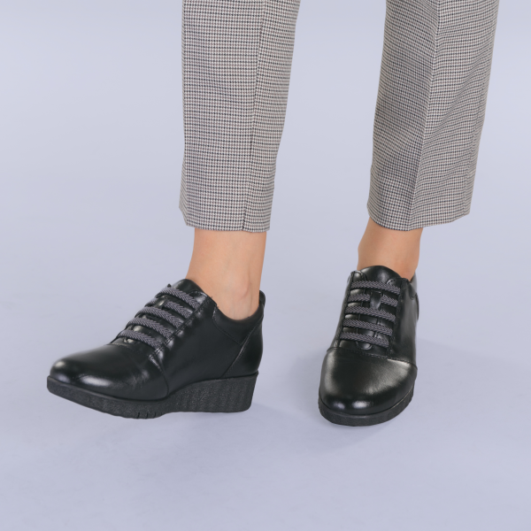 Всекидневни обувки от естествена кожа Zenda черни, 3 - Kalapod.bg